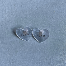 ○ Heart earring (earclip) ○ Pearl white 2枚目の画像