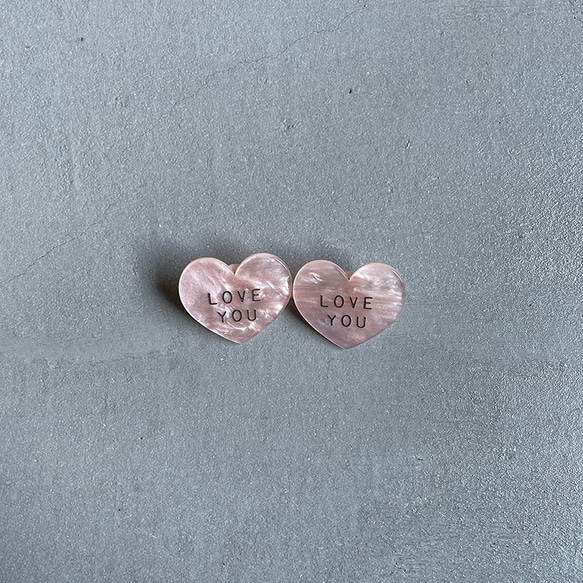 ○ Heart pierce ( ピアス ) ○ Pearl pink 3枚目の画像