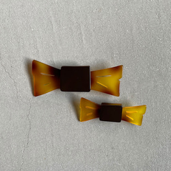 ○Bow tie brooch ○ べっ甲(S) 2枚目の画像