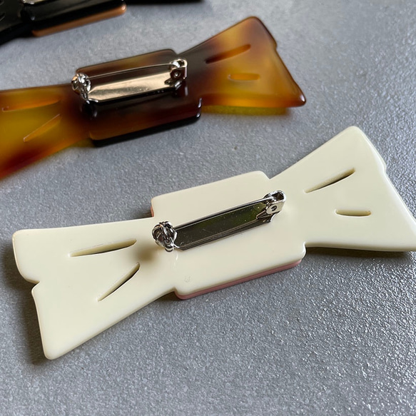 ○Bow tie brooch ○ べっ甲(S) 3枚目の画像