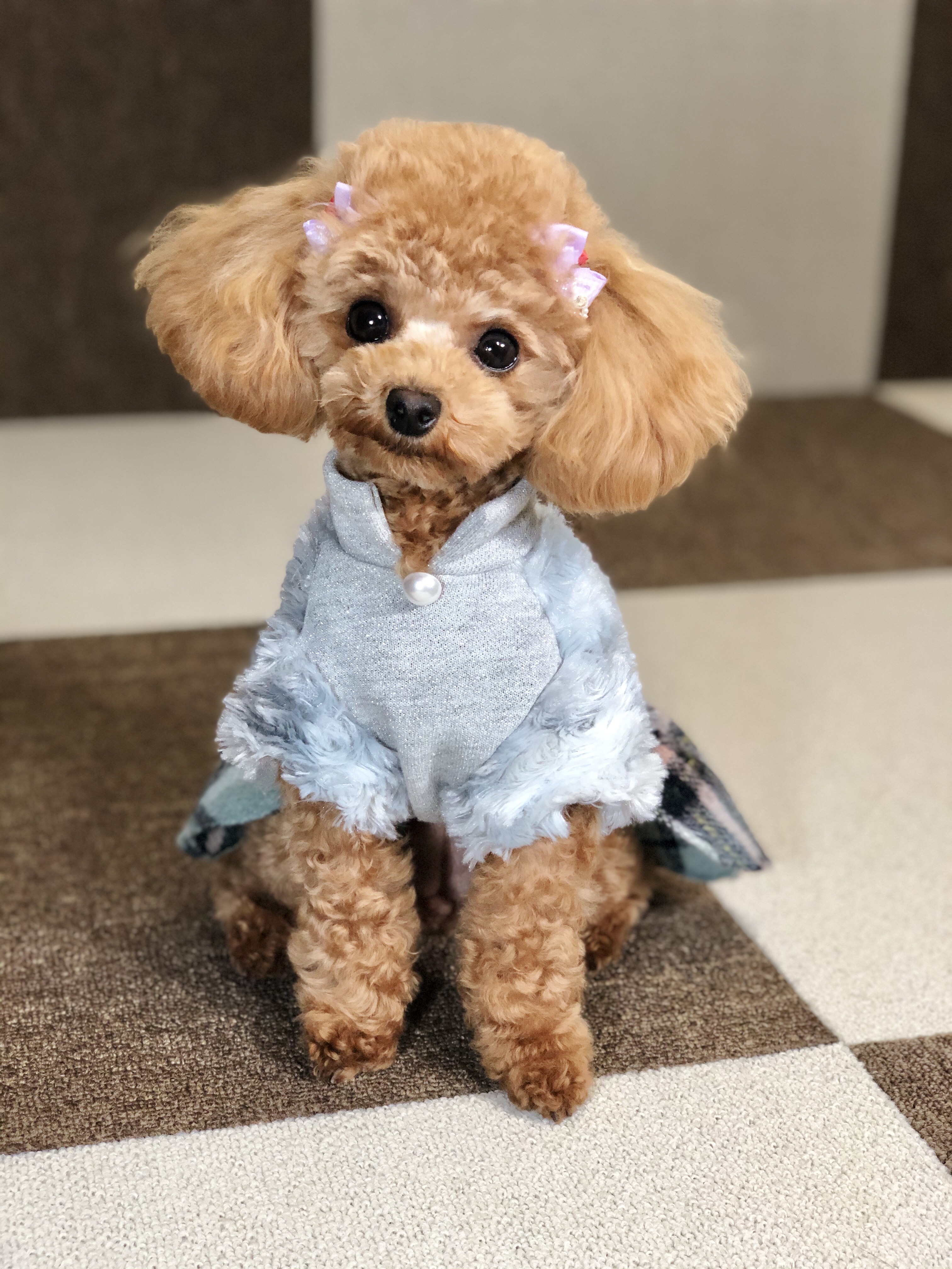 ふわもこチェックワンピース