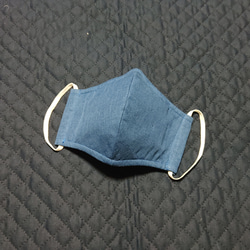 立体ダブルガーゼマスク(49) ブルー系 平ゴムタイプ   (Ｍサイズ:女性サイズ) 送料込み 2枚目の画像