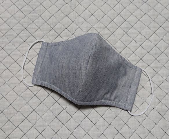 立体ダブルガーゼマスク(9) 薄いグレー 灰色No.2  (Ｍサイズ:女性サイズ) 送料込み 2枚目の画像