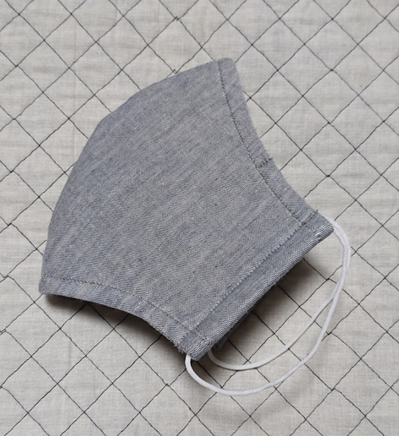 立体ダブルガーゼマスク(9) 薄いグレー 灰色No.2  (Ｍサイズ:女性サイズ) 送料込み 3枚目の画像