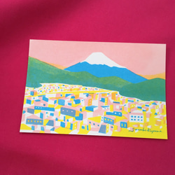 選べる3枚☆レトロかわいい富士山ポストカードセット『no.1 朝焼けに