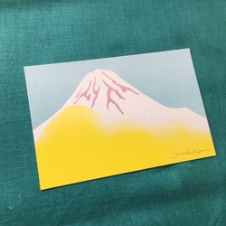 選べる3枚☆レトロかわいい富士山ポストカードセット『no.2 富士 -空色-』 1枚目の画像