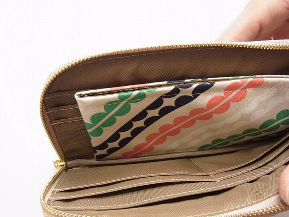 スリムな長財布　Ｌ字ファスナー　Stripes 3枚目の画像