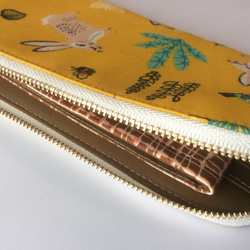 スリムな長財布　Ｌ字ファスナー  ドット 5枚目の画像