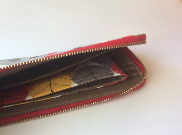 スリムな長財布　Ｌ字ファスナー  ツバメ 3枚目の画像