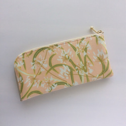 スリムで軽い長財布　Ｌ字ファスナー  Pink flower 1枚目の画像