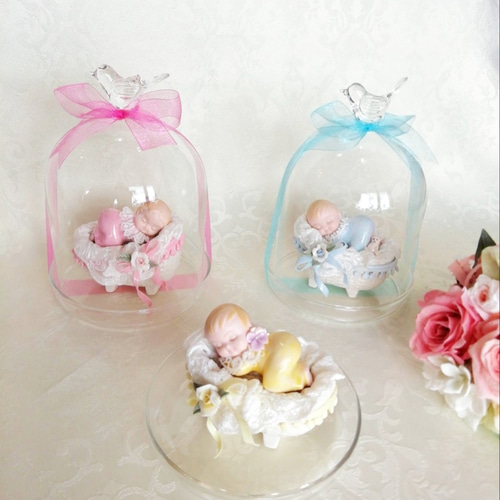 磁器 人形 レース ドール】幸せベビー《ブルー》赤ちゃん 出産祝い