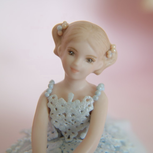 バレリーナ を夢見て 【 ブルー 】 【磁器 人形 レース ドール