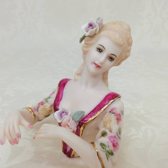 【受注製作】 ハーフドールオーダー 【 ロマンス　ピンク 】  人形 レース ドール  ティーコゼ ピンクッション 4枚目の画像