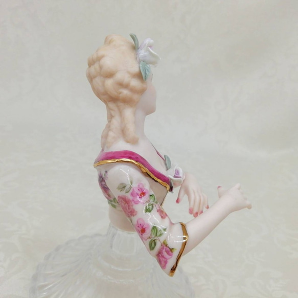 【受注製作】 ハーフドールオーダー 【 ロマンス　ピンク 】  人形 レース ドール  ティーコゼ ピンクッション 5枚目の画像