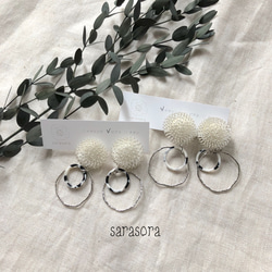 dandelion fluff×hoop earrings 2枚目の画像