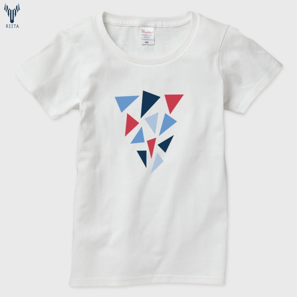 【送料無料】三角 レディース Tシャツ トリコロール　トライアングル 2枚目の画像