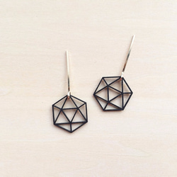 Paper piarced earring 14kgf 0004 BLACK PV14G-0004B 第1張的照片