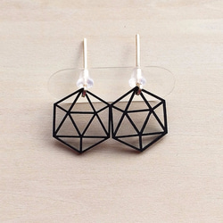 Paper piarced earring 14kgf 0004 BLACK PV14G-0004B 第2張的照片