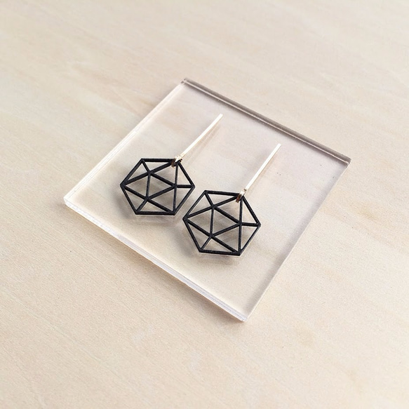 Paper piarced earring 14kgf 0004 BLACK PV14G-0004B 第3張的照片