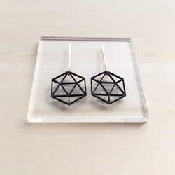 Paper piarced earring 14kgf 0004 BLACK PV14G-0004B 第4張的照片