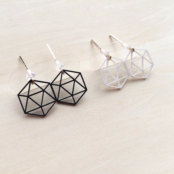 Paper piarced earring 14kgf 0004 BLACK PV14G-0004B 第5張的照片