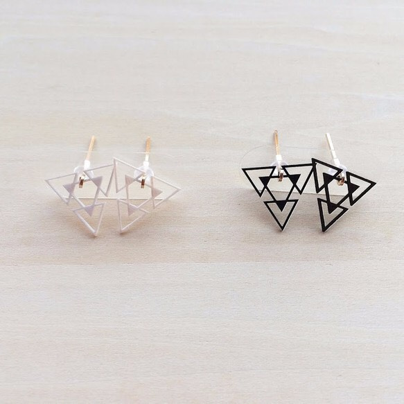 Paper piarced earring 14ｋｇｆ 0003 BLACK PV14G-0003B 第5張的照片