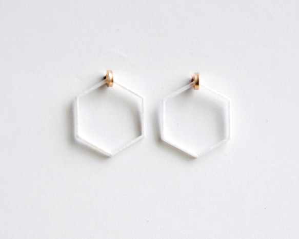 ペーパーピアス　Paper piarced earring 14ｋｇｆ  0002 WHITE PV14G-0002W 1枚目の画像