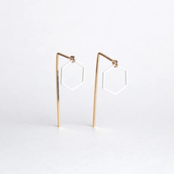 Paper piarced earring 14ｋｇｆ 0002 WHITE PV14G-0002W 第3張的照片