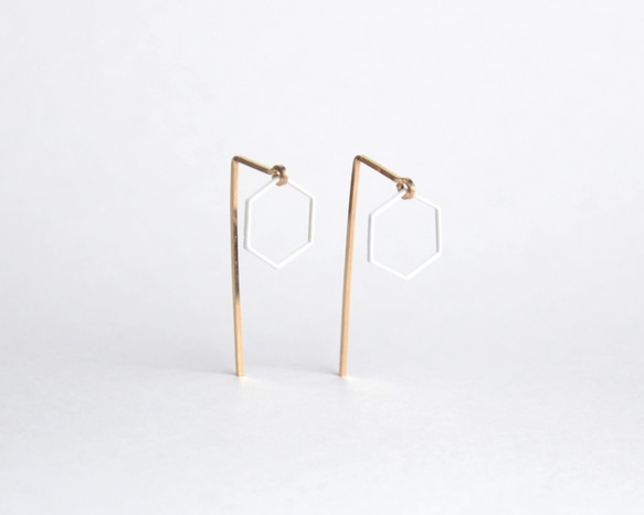 Paper piarced earring 14ｋｇｆ 0002 WHITE PV14G-0002W 第3張的照片