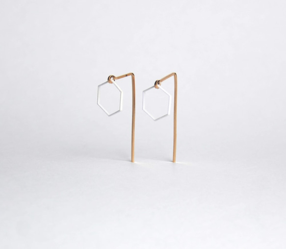 Paper piarced earring 14ｋｇｆ 0002 WHITE PV14G-0002W 第4張的照片