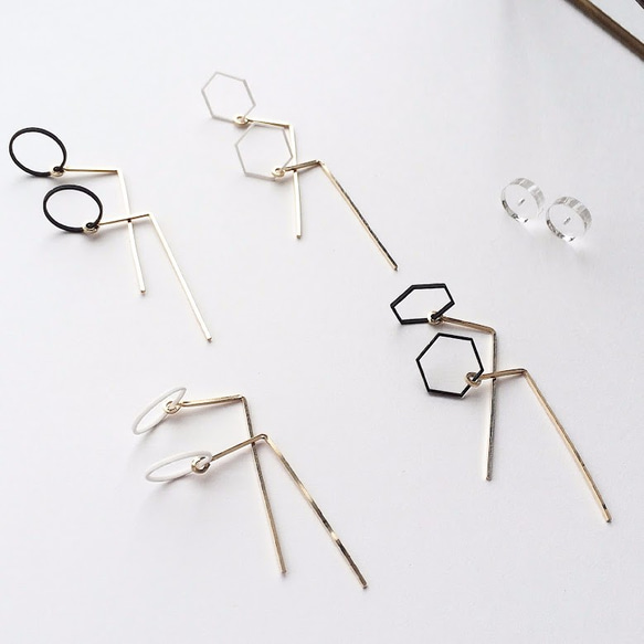 ペーパーピアス　Paper piarced earring 14ｋｇｆ  0002 WHITE PV14G-0002W 5枚目の画像