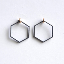 Paper piarced earring 14ｋｇｆ 0002 BLACK PV14G-0002B 第1張的照片