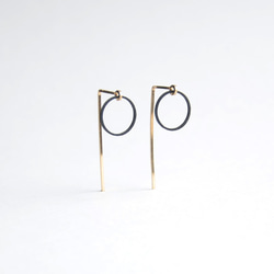 Paper piarced earring 14ｋｇｆ 0001 BLACK PV14G-0001B 第3張的照片