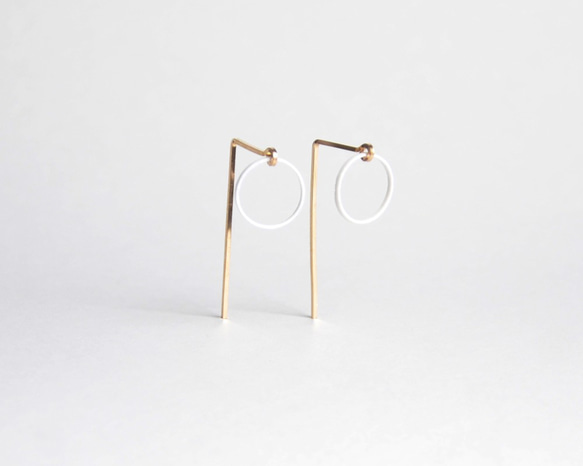 Paper piarced earring 14ｋｇｆ 0001 WHITE PV14G-0001W 第3張的照片