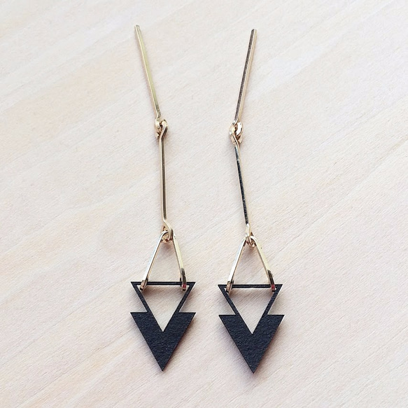 Paper piarced earring 14ｋｇｆ 0007 BLACK PV14G-0007B 第1張的照片