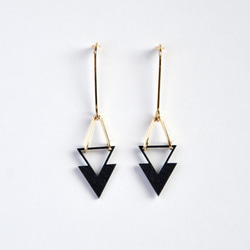 Paper piarced earring 14ｋｇｆ 0007 BLACK PV14G-0007B 第2張的照片