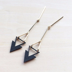 Paper piarced earring 14ｋｇｆ 0007 BLACK PV14G-0007B 第3張的照片