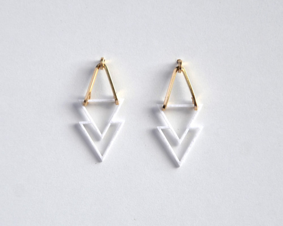 Paper piarced earring 14ｋｇｆ 0007 WHITE PV14G-0007W 第3張的照片