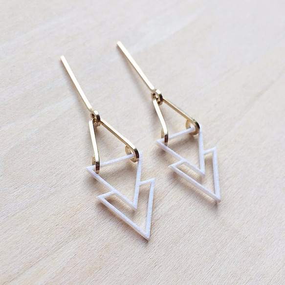 Paper piarced earring 14ｋｇｆ 0007 WHITE PV14G-0007W 第4張的照片