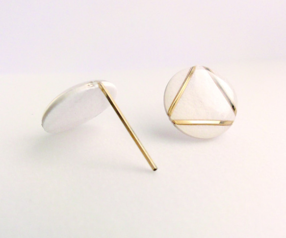 Paper piarced earring 14ｋｇｆ 0021 WHITE PV14G-0021W 第4張的照片