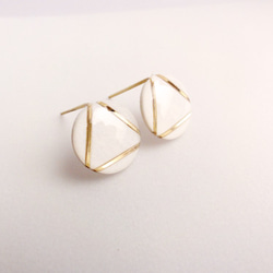 Paper piarced earring 14ｋｇｆ 0021 WHITE PV14G-0021W 第5張的照片