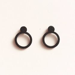 Paper pierced earring 0001 BLACK PV-0001B 第1張的照片