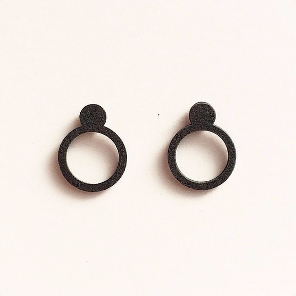 Paper pierced earring 0001 BLACK PV-0001B 第1張的照片