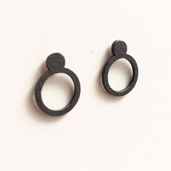 Paper pierced earring 0001 BLACK PV-0001B 第2張的照片