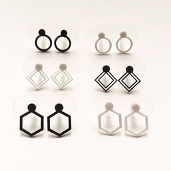 ペーパーピアス　Paper pierced earring　0001 BLACK　PV-0001B 4枚目の画像