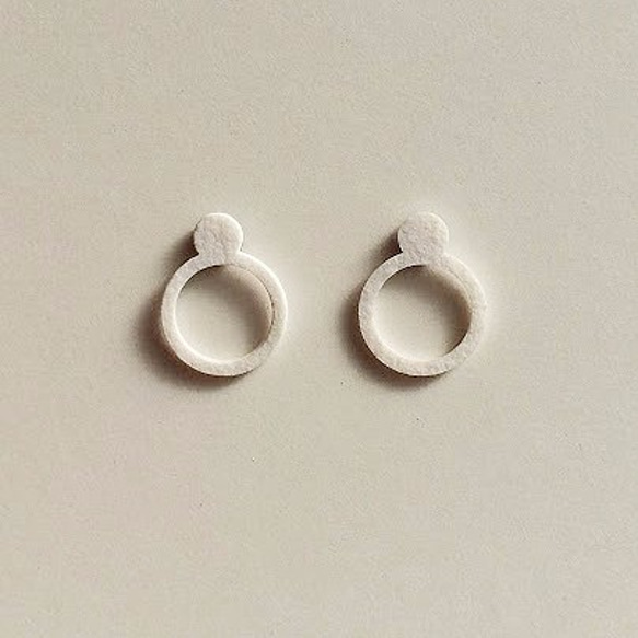 Paper pierced earring 0001 WHITE PV-0001W 第3張的照片