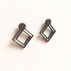 Paper pierced earring 0003 BLACK PV-0003B 第2張的照片