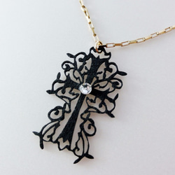 蒼山日菜★PAPERMAKE Paper Necklace Cross hina-0009B 3枚目の画像