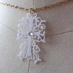 蒼山日菜★PAPERMAKE Paper Necklace Cross hina-0009W1 2枚目の画像