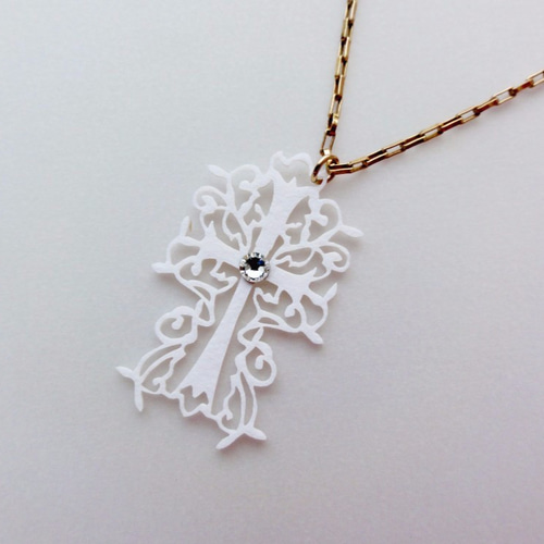 蒼山日菜☆PAPERMAKE Paper Necklace Cross hina-0009W1